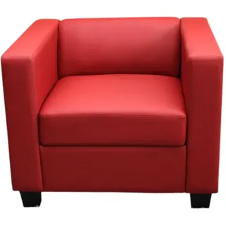 Sessel Loungesessel Lille ~ Kunstleder, rot