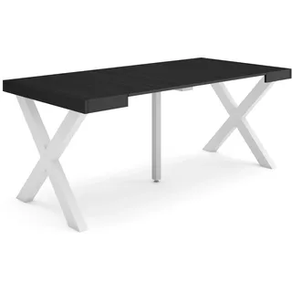 Skraut Home | Ausziehbarertisch | Multifunktionaler ausziehbarer | 180 | Für 8 Gäste | Massivholz Beine | Moderner Stil | Schwarz
