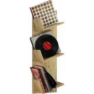 VCM Wandregal Sulda 33 x 107 x 26 cm Honig-Eiche