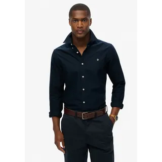 Superdry für Herren. M4011037A Classic Oxford L/S Hemd Eclipse navy), XXL, Baumwolle, Klassisch, Langarm, Marine