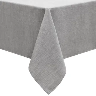 Smiry Leinenoptik Tischdecke Abwaschbar Lotuseffekt Eckig 80 x 80 cm Tischtuch Leinendecke Wasserabweisend Tafeldecke Tischwäsche Fleckschutz, Hellgrau