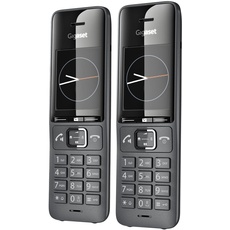 Gigaset Comfort 520HX Duo - 2 DECT-Mobilteile mit Ladeschale - Fritzbox-kompatiel - elegantes Schnurloses Telefon für Router & -Basis, top Audioqualität mit Freisprechfunktion, titan-schwarz
