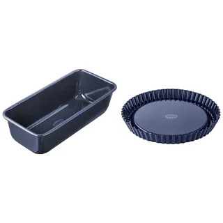 Dr. Oetker Obstform Ø 28 cm, Obstkuchenform für schmackhafte Obstkuchen, Backform der Serie Back-Liebe Emaille & Kastenform 25 cm, robuste Brotbackform, Kuchenform für saftige Kuchen und deftige Brote