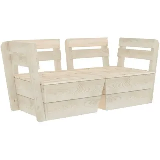 vidaXL Garten-Palettensofa 2-Sitzer Impregniertes Fichtenholz Braun