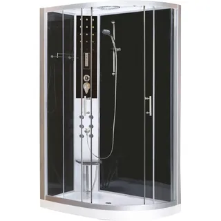 SANOTECHNIK Vario Komplettdusche mit Schiebetür links 80 x 215 cm silber Sicherheitsglas