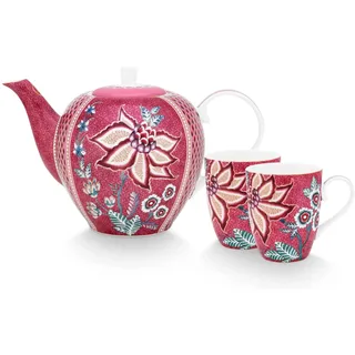 Pip Studio 51020161 Flower Festival Teeset Large Dark pink Set3