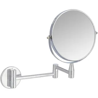 Amazon Basics Rund, Kosmetikspiegel zur Wandmontage, Vergrößerung 1-fach/5-fach, 32.5 L x 25.4 B cm, Verchromt