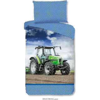 Muller Textil Good Morning Kinder Bettwäsche Traktor Grün 140 x 200 cm + 70 x 90 cm