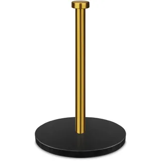 Küchenrollenhalter Stehend Marmor, Schwarz und Gold, 18 cm