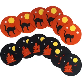 Comarco Sa Untersetzer, Filz, Orange/Schwarz, 11 cm