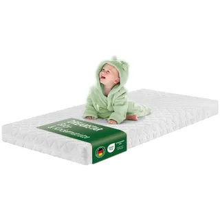 tbfurniture Babymatratze und Kindermatratze mit Trittkante | 60 x 120 cm | extra hautsympathischer Bezug | DREAMSTAR Ergo Kids