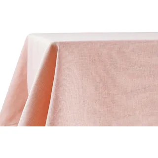 Decomira Tischdecke wasserabweisend Leinen-Optik - Fleckschutz, abwaschbar - Garten-Tischdecke Outdoor, Tischtuch Esstisch - Rosa - 150x300 cm