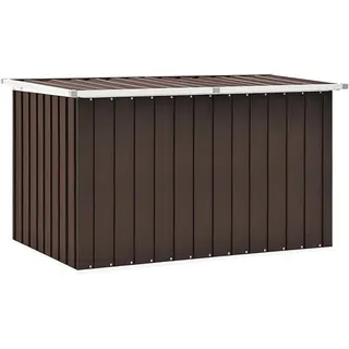 Gartenbox Metall Gartenbox wasserdicht XXL Auflagenbox Metall Aufbewahrungsbox Garten Outdoor Box Kissenbox für Garten-Braun-149 x 99 x 93 cm - Braun