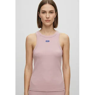 Tanktop HUGO BLUE "Easy Tank", Damen, Gr. XXL (44), light, pastel pink 681, Feinripp, Obermaterial: 96% Baumwolle, 4% Elasthan, unifarben, slim fit normal, Rundhals, Tops Tanktop, Stretch-Baumwolle, Slim Fit