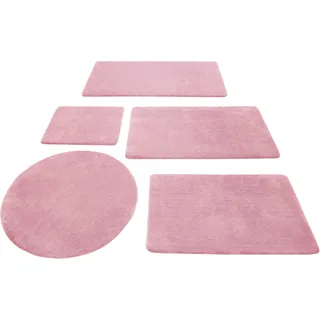 Badematte WECON HOME BASICS "Joris" Gr. 1, rosa, H:20mm, Polyester, Badematten, Badematte, waschbar, viele Größen, Badezimmerteppich, uni