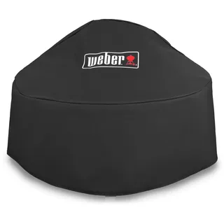 Weber Premium-Abdeckhaube Fireplace/Atmungsaktives und wasserabweisendes Gewebe mit UV-Schutz und Befestigungsgurt, Schwarz, 45,5 x 32 x 32 cm
