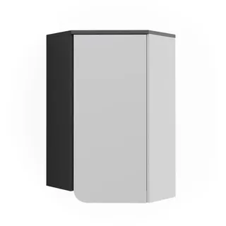 Vicco Eckhängeschrank Karen Anthrazit/Weiß 60 x 75 cm mit Tür, Model 54657 - Dunkelgrau, Weiß