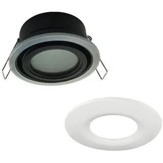 Wonderlamp - Einbauleuchte für den Außen- und Innenbereich, rund, mit Abdeckungsring, wasserdicht IP 65, modern, Weiß