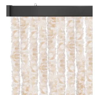 Arsvita Insektenschutzvorhang 120x220 cm (Breite x Länge) Flauschvorhang in Beige meliert für Camping, Terrasse, Pavillon oder Balkontür, Fadengardine Ø4cm