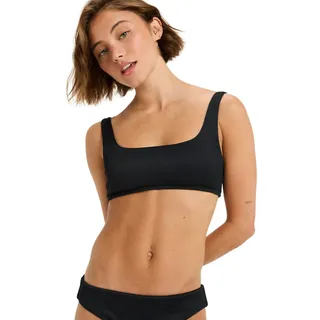 Triangel-Bikini-Top ROXY "Rib Roxy Love The Glassy", Damen, Gr. XS, Cup B, grau (anthrazit), Obermaterial: 91% Nylon, 9% Elasthan;, Bikini-Oberteile Triangel-Bikini-Top