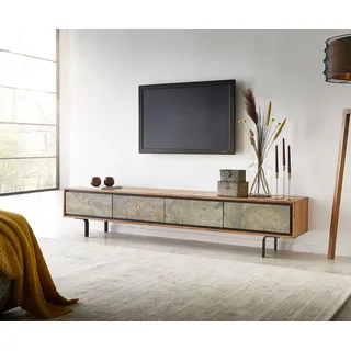 DeLife Juwelo Lowboard 200 cm Akazie Natur Metall