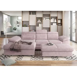 sit&more Ecksofa "Cabrio L-Form, B: 295 cm, mit Sitztiefen-, Arm- & Kopfteilverstellung", 2 Nierenkissen, Federkern, optional Bettfunktion und Stauraum,