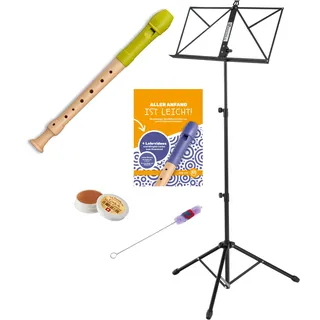 Mollenhauer Fipple "Lere" Sopran Blockflöte Apfelgrün Deutsch Set