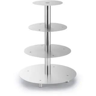 Thermohauser Etagen-Tortenständer aus AL, rund, 4-stöckig, Silber (Alu), Silberfarben