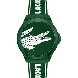Lacoste Herrenuhr NEOCROC 2011309 Quarz Analog 5 ATM wasserdicht mit grünem Silikonarmband - Grün