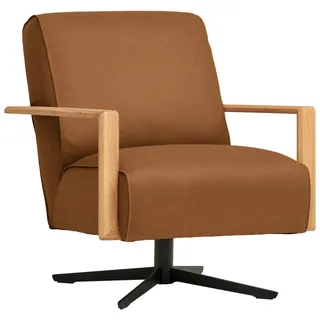 Koinor Sessel , Hellbraun , Leder , Echtleder , Nappaleder , Wildeiche , massiv , 72x82x86 cm , Goldenes M, Dgm , Fußauswahl, Lederauswahl, Stoffauswahl, Sitzfläche 360° drehbar , Wohnzimmer, Sessel, Ledersessel