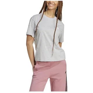 Adidas Damen Essentials SMALL Logo T-Shirt, medium Grey Heather, S