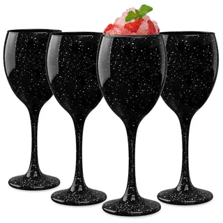 Glasmark Krosno Weinglas Rotwein Weingläser Set Gläser Für Rotwein Weisswein Rotweinglas Rotweingläser Weissweingläser Wein Kelch Glas Spülmaschinenfest Schwarz Galaxy 4 x 300 ml