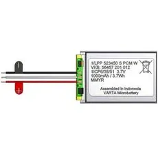 Bild von 1/LPP 523450 S PCM W Spezial-Akku Prismatisch Kabel LiPo 3.7 V 1000 mAh