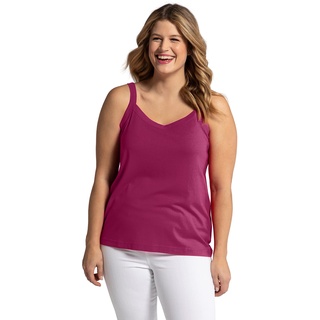 Ulla Popken Damen Spaghetti-Top Top, magnolienrot, 58-60