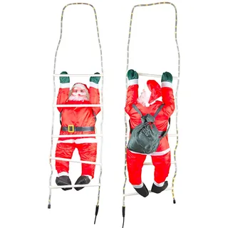Avilia Weihnachtsdekoration des roten Weihnachtsmanns auf LED-Skala 38 x 140 cm - Ideal zur Dekoration sowohl im Innen- als auch im Außenbereich und als Geschenkidee - Hergestellt aus robustem