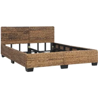 vidaXL Bettgestell Natur Rattan 140 x 200 cm - Braun