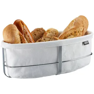 GEFU Brunch Brotkorb oval Baumwolle/Edelstahl Weiß