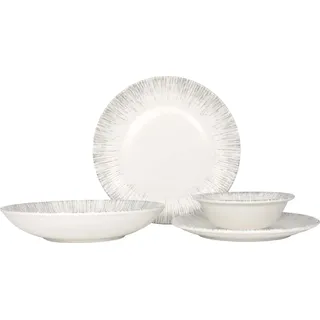 Bonna Geschirrset (Small) - Iris - 24 teilig - 6 Personen - Porzellan - Weiß