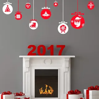 Ambiance-Live col-RAJA-A025 Aufkleber Weihnachten, Vinyl, Modell 9, 30 x 40 cm