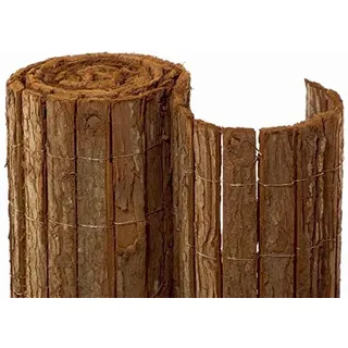 NOOR Rindenmatte Country 1 x 3m I Natürliche Baumrinden-Sichtschutzmatte I Wetterfester, robuster Balkonzaun I Stabiler Windschutz für Terrassen/Gärten/Tennisplätze