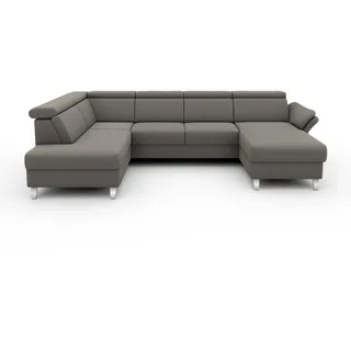 sit&more Wohnlandschaft "Vincenzo U-Form", inklusive Kopfteilverstellung, wahlweise mit Bettfunktion, Bettkasten,