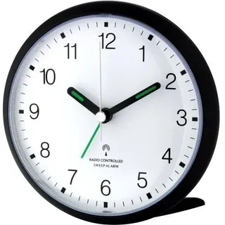 TFA Dostmann 60.1506 Funk-Wecker, leises Sweep Uhrwerk, gut ablesbare Ziffern, mit Funkuhr, 5,2 x 11 x 10,7 cm (schwarz)