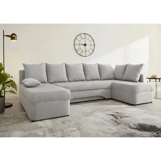 Jockenhöfer Gruppe Wohnlandschaft »Arktis U-Form, B: 260 cm« mit Bettfunktion & Bettkasten, Unser Dauertiefpreis, grau