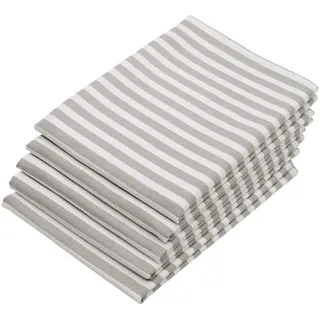 ZOLLNER 5er Set Geschirrtücher Baumwolle in 50x70 cm - saugstarke und langlebige Küchentücher - waschbar bis 60°C – in grau gestreift- Gastronomiequalität - Oeko Tex® Zertifiziert