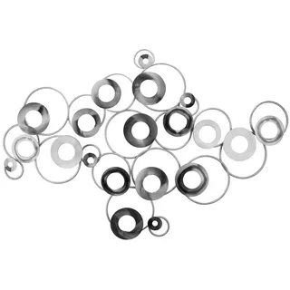 Kunstloft Wanddeko Silber 129/84 cm , Silberfarben , Metall , 3.3x84x4 cm , Bilder & Rahmen, Wanddeko