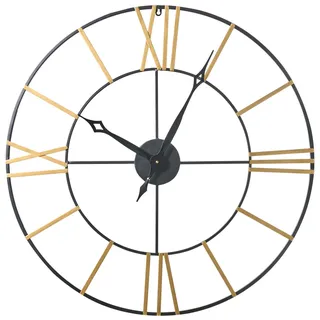 Beliani Wanduhr 80 cm Valsot schwarz/gold
