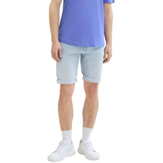 TOM TAILOR Denim Herren Jeans Bermuda Shorts mit Stretch, Used Light Stone Blue Denim, L