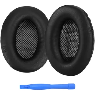 Ersatz Ohrpolster für Bose QuietComfort 35 (QC35) und Quiet Comfort 35 II (QC35 II) von MMOBIEL - Protein PU Kopfhörer Ohrpolster – Kopfhörer Ersatzpolster - Schwarz