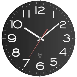 TFA Funk Wanduhr 30,00 cm 60.3509 schwarz