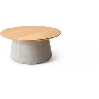Solpuri Beistelltisch Ø 90 x 40 cm Beton/Teak